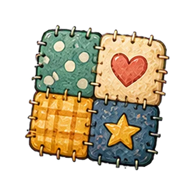 Colourful quilt patch